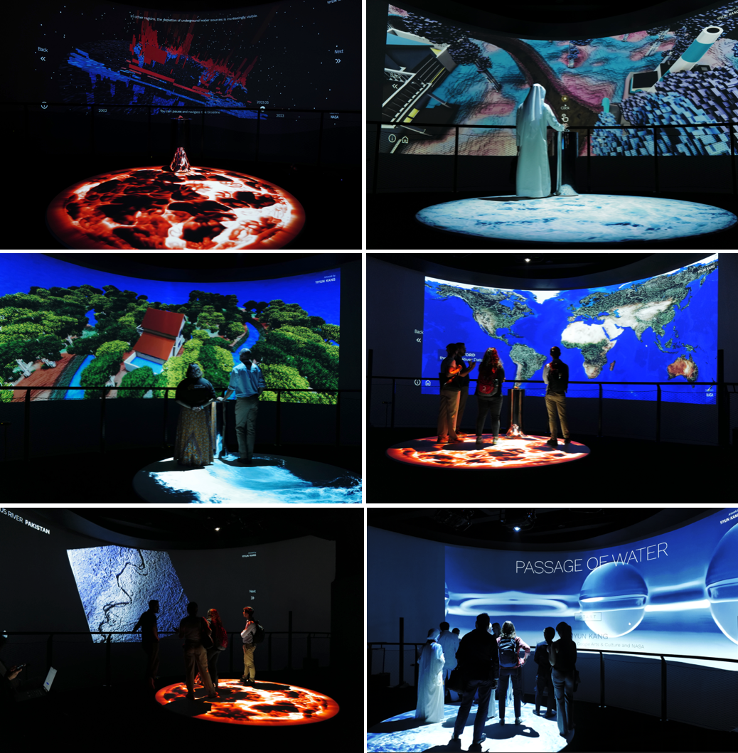 Figure 2. Exhibition images at COP28 Dubai, Luxembrouhg Pavillion, Blue Zone.