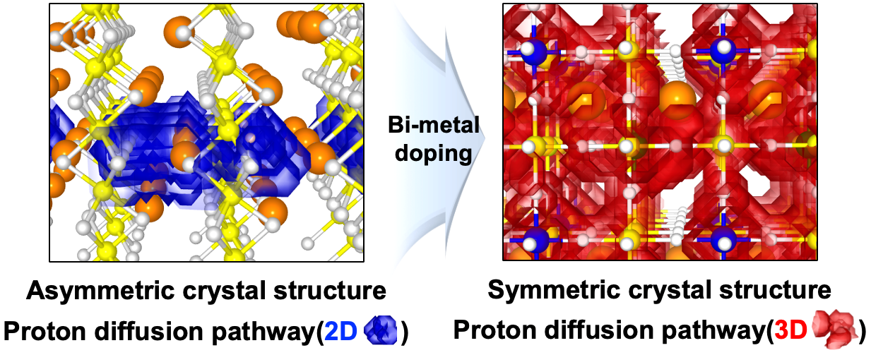 Figure 1. Proton diffusion pathway according to the crystal structure of the oxygen electrode